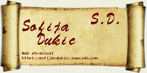 Sofija Dukić vizit kartica